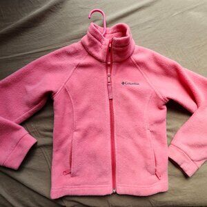 Columbia Girls Fleece Full Zip Jacket Size XS Pink Zip pockets